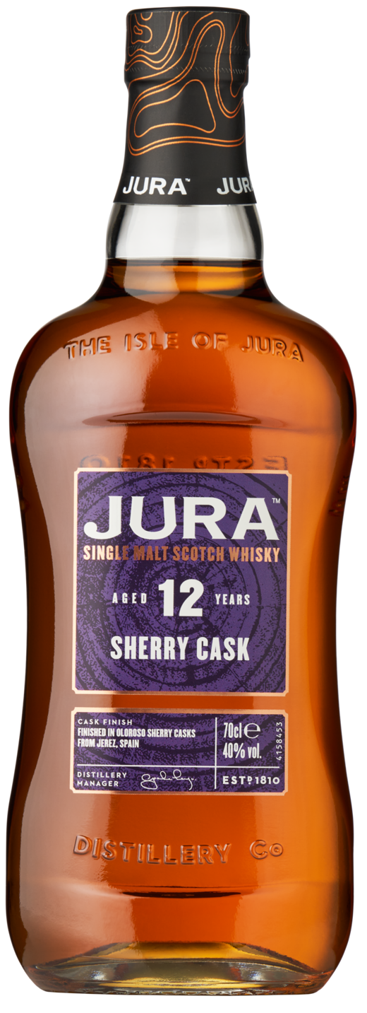 Large Jura 12Yo Sherry Cask Naked Bottle Front Cut Out